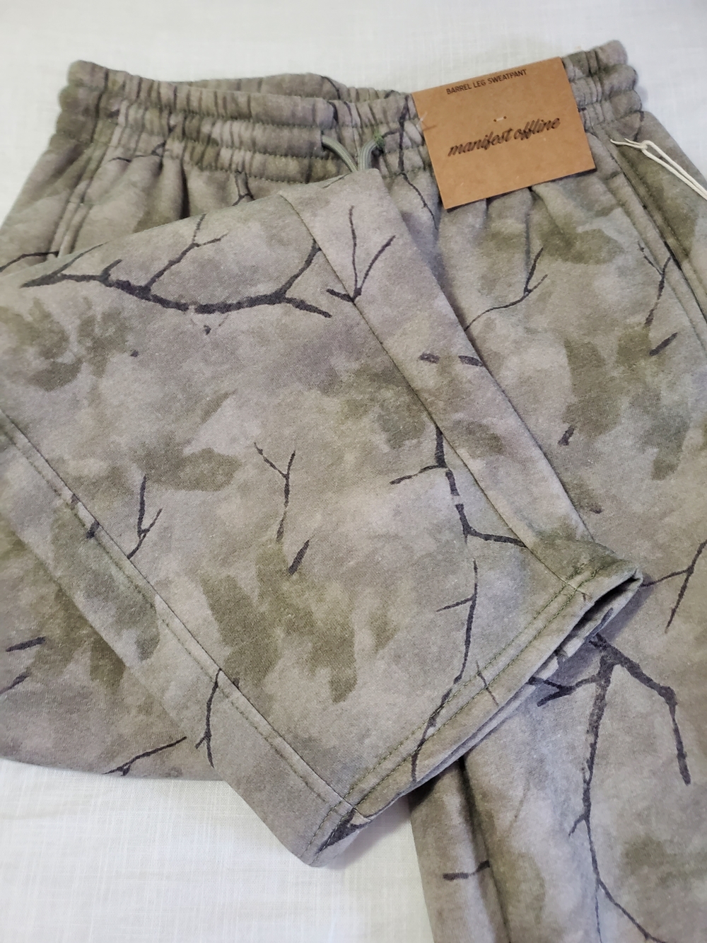 Manifest Active Olive Camo Drawstring Joggers